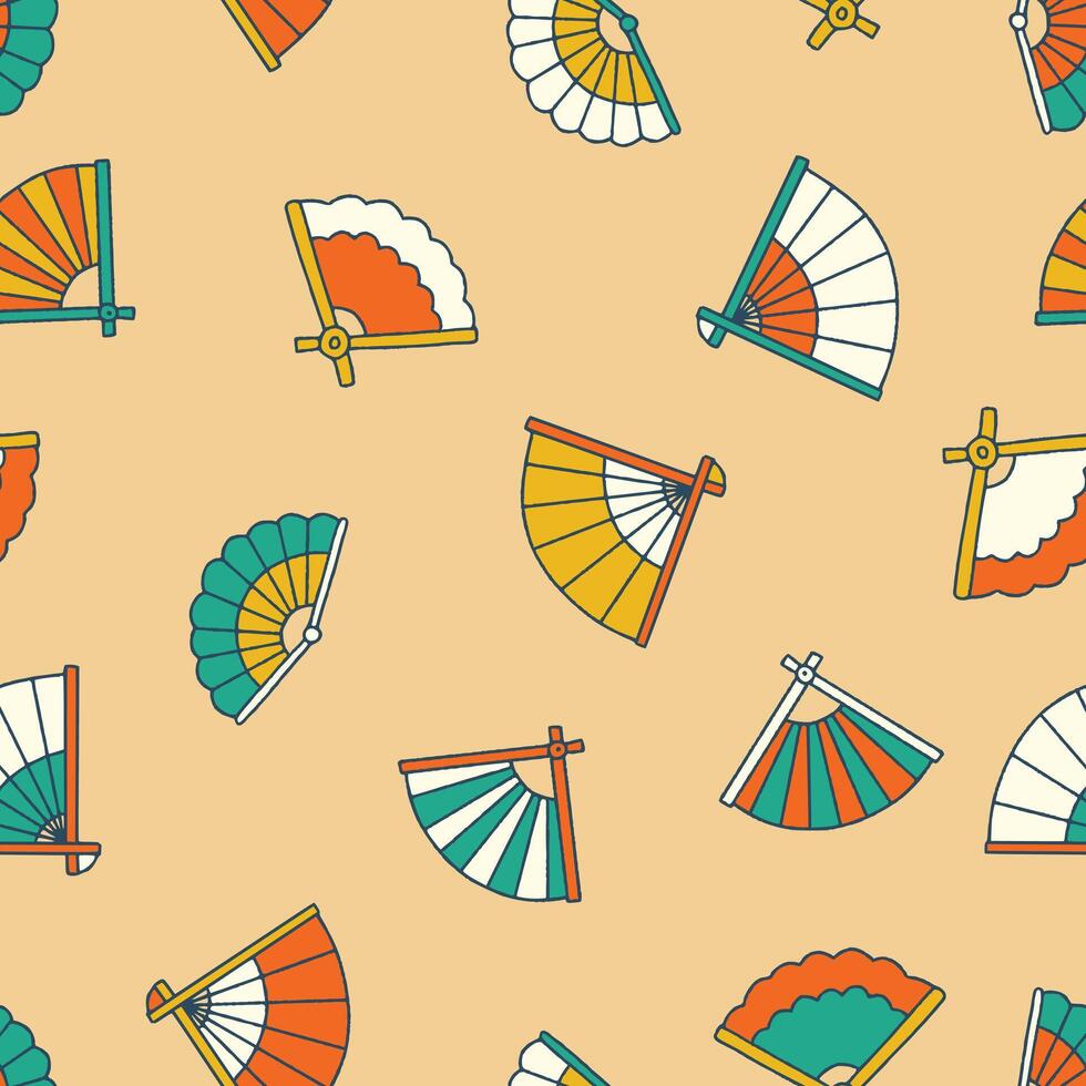 Hand fan Seamless Pattern Background for Surface Print Fabric Fashion Wrapping vector