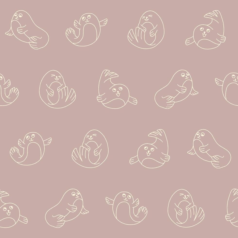 Outline Seal Pattern Illustration Seamless for Wallpaper Background Cover Packaging vector