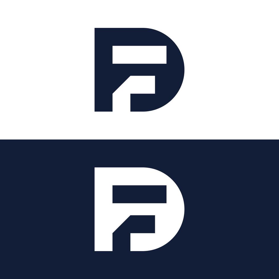 D logo with F negative space. vector