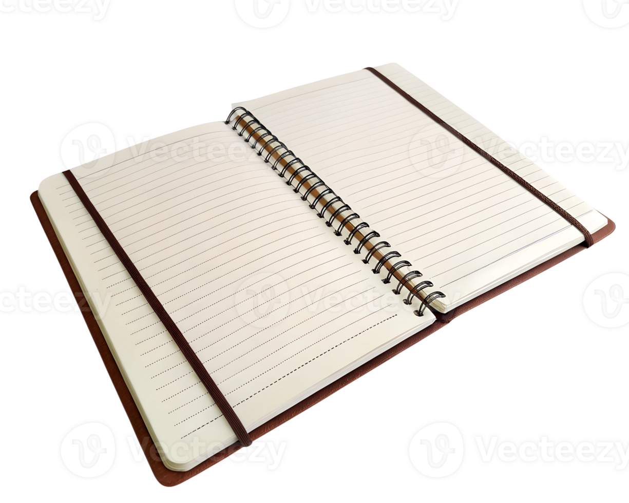 Blank notebook on transparent background, minimalist stationery png
