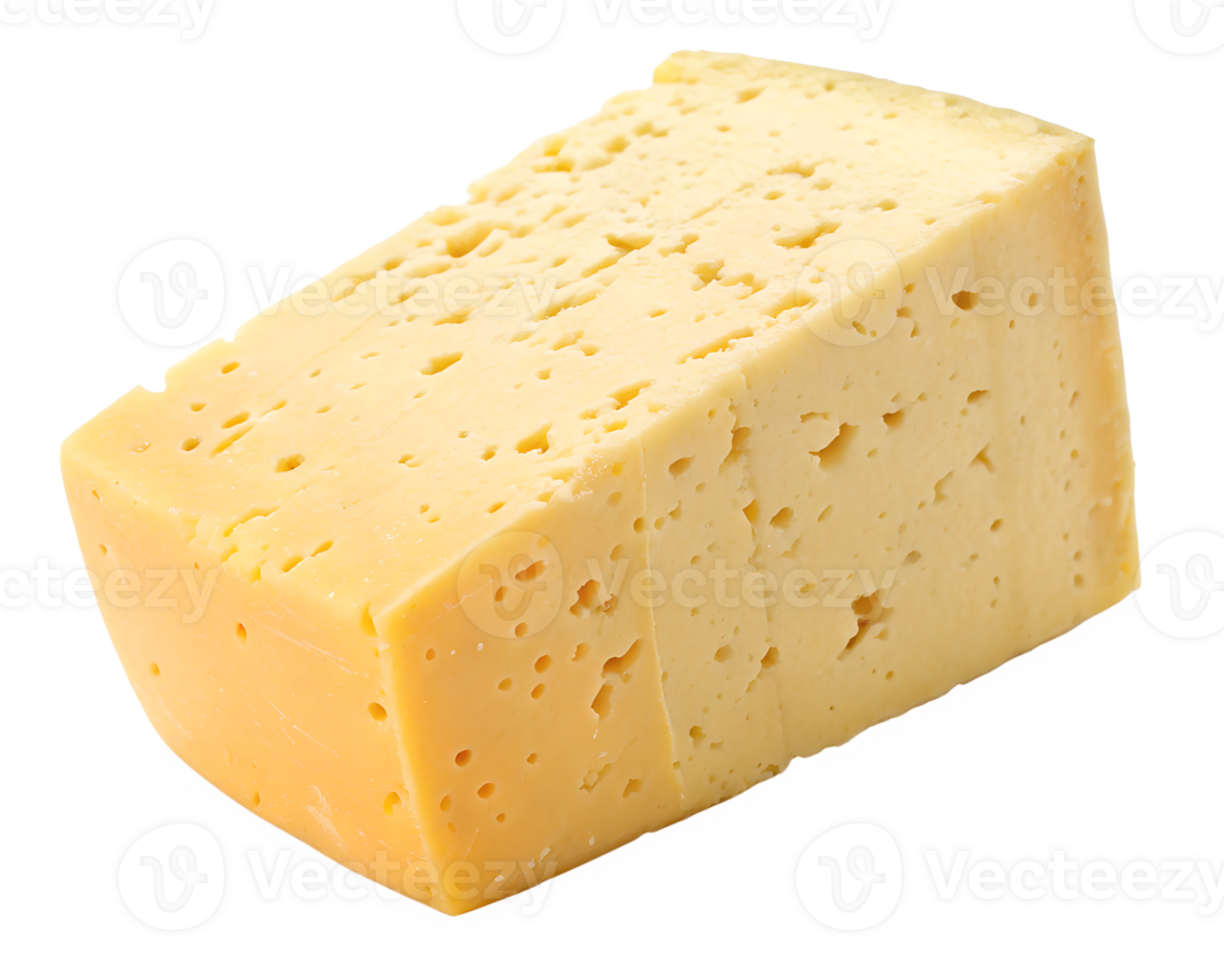 Yellow cheese block on transparent background, editable design png