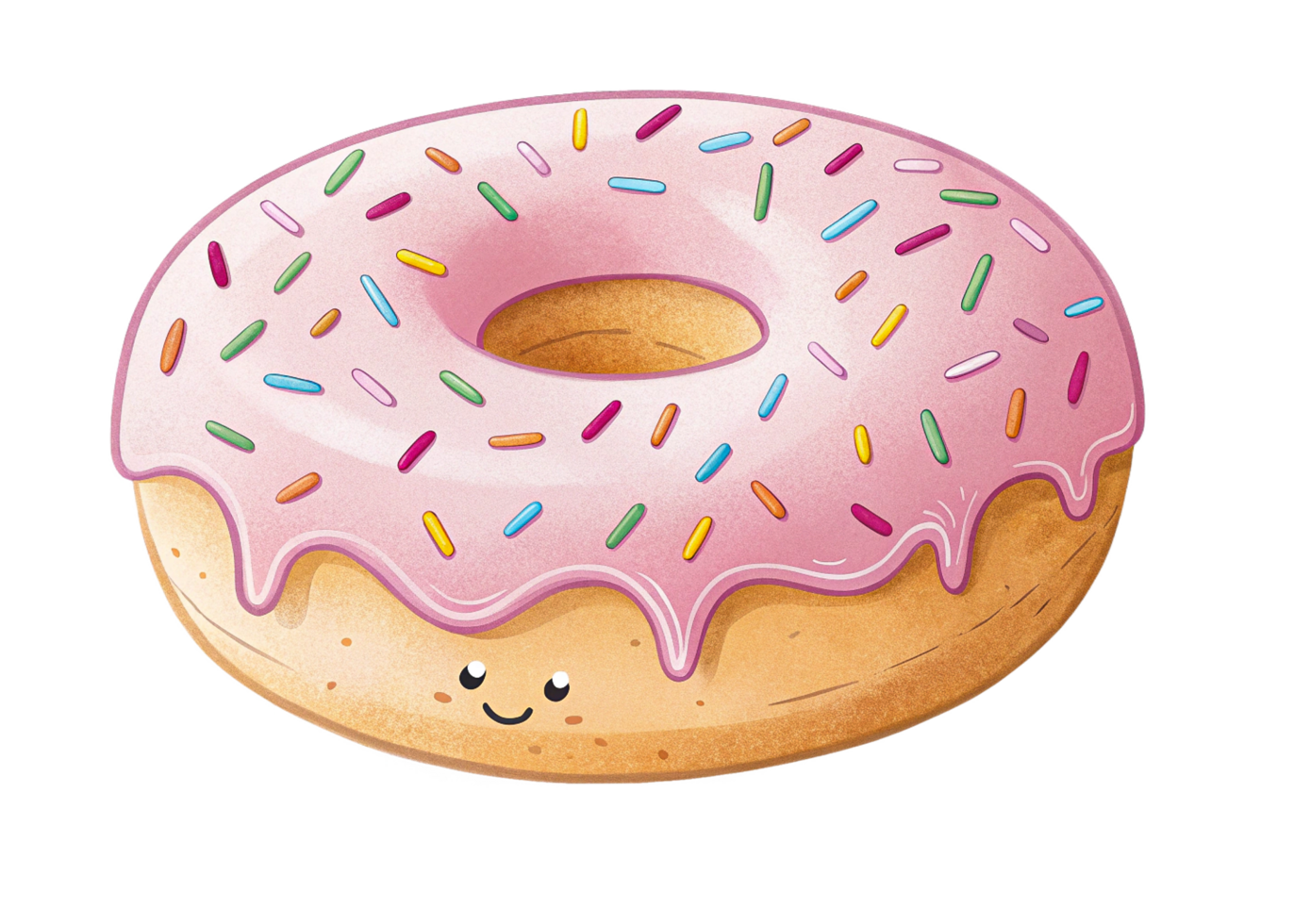 A cartoon donut with sprinkles on it png