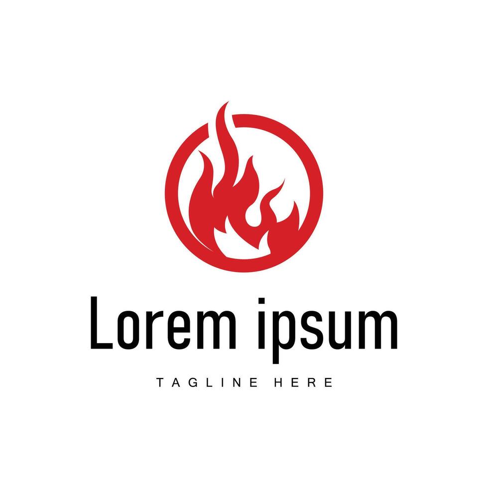 fire logo template silhouette of fire symbol simple flame vector