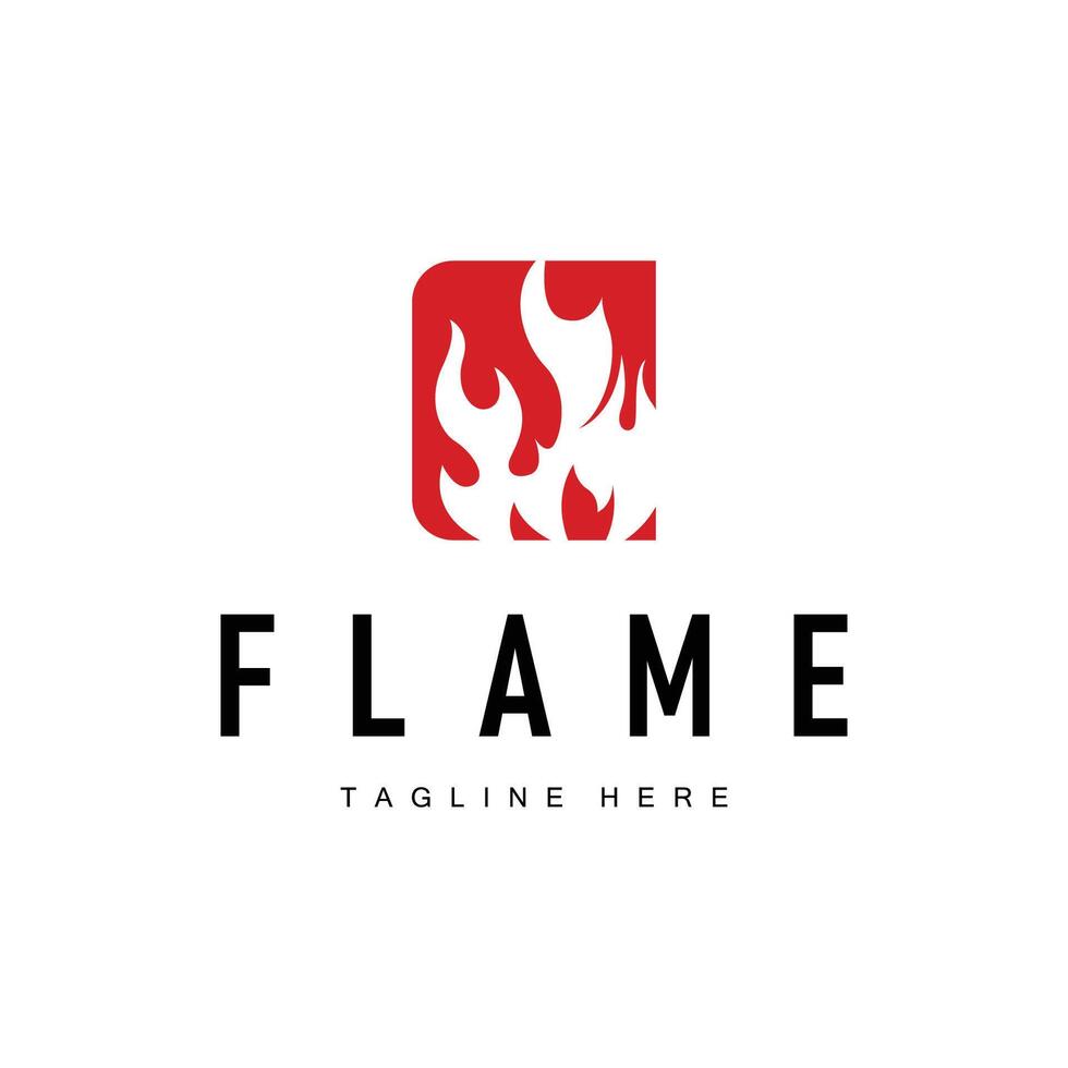fire logo design silhouette of fire burning symbol simple flame vector