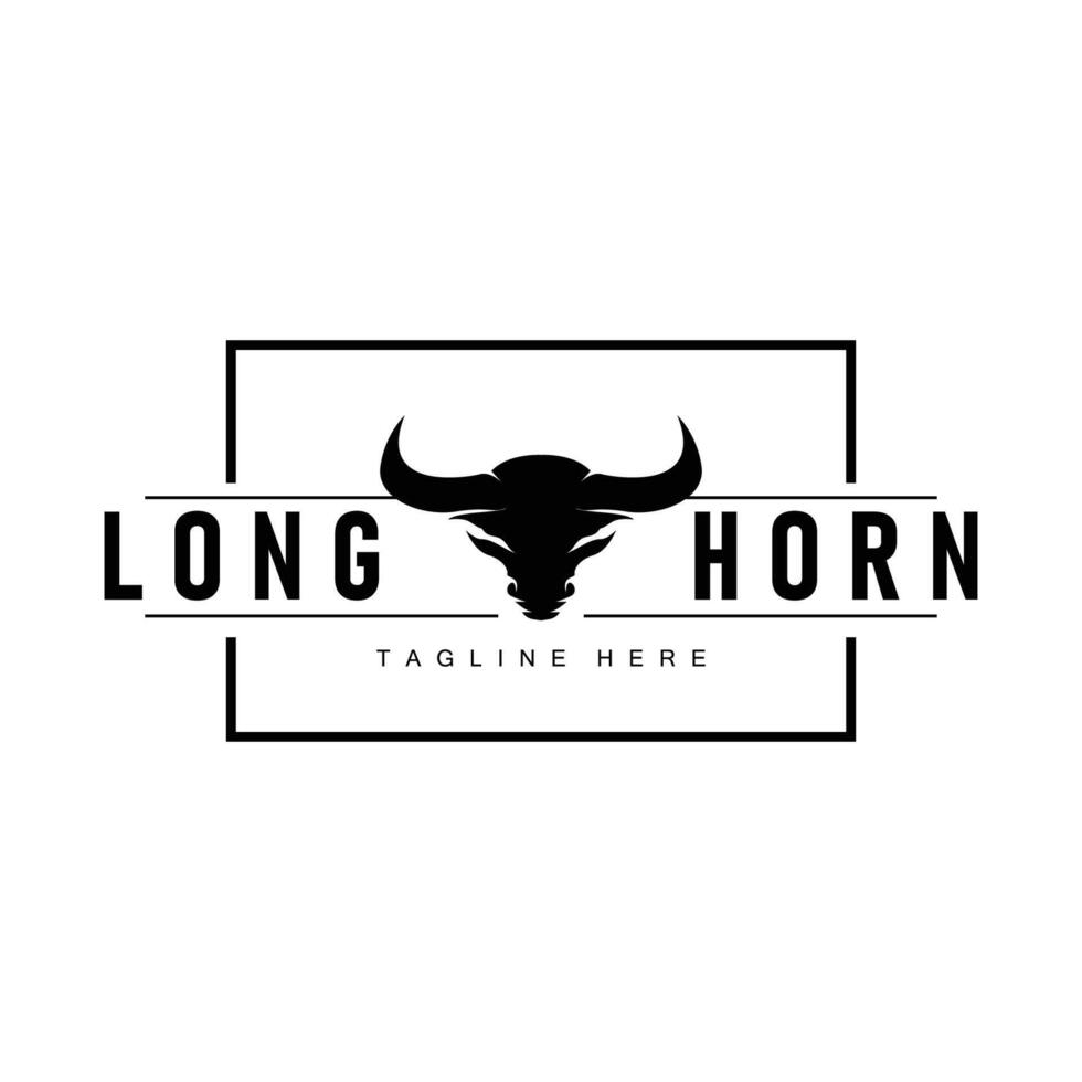 long horn logo symbol of valor horn with black silhouette icon template vector
