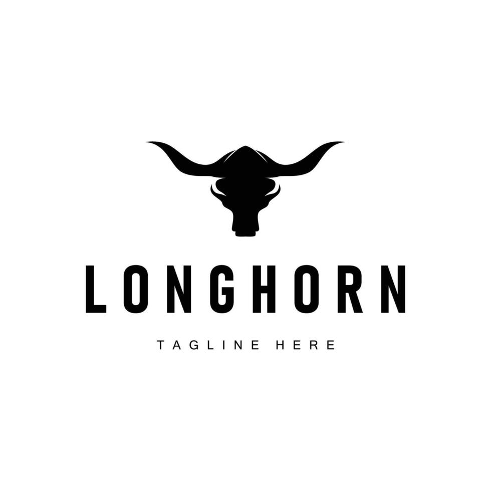 longhorn logo design of valor horn black icon template vector