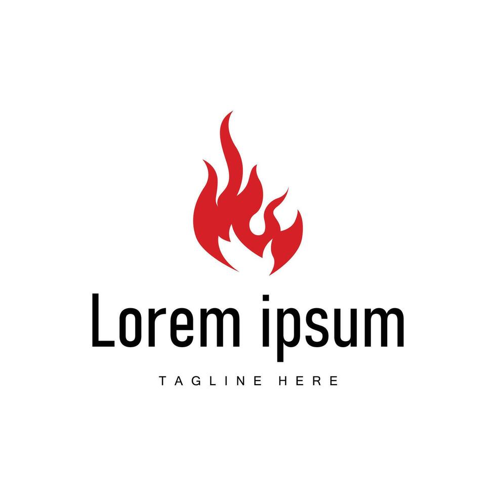 fire logo design template silhouette of fire burning simple flame vector