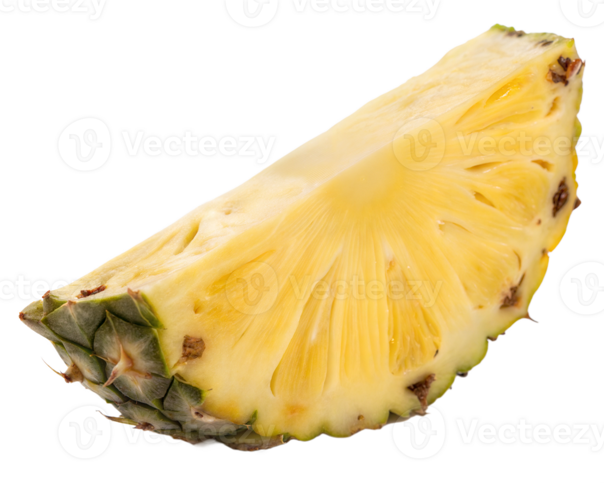 Slice of a pineapple on transparent background, tropical and fresh png