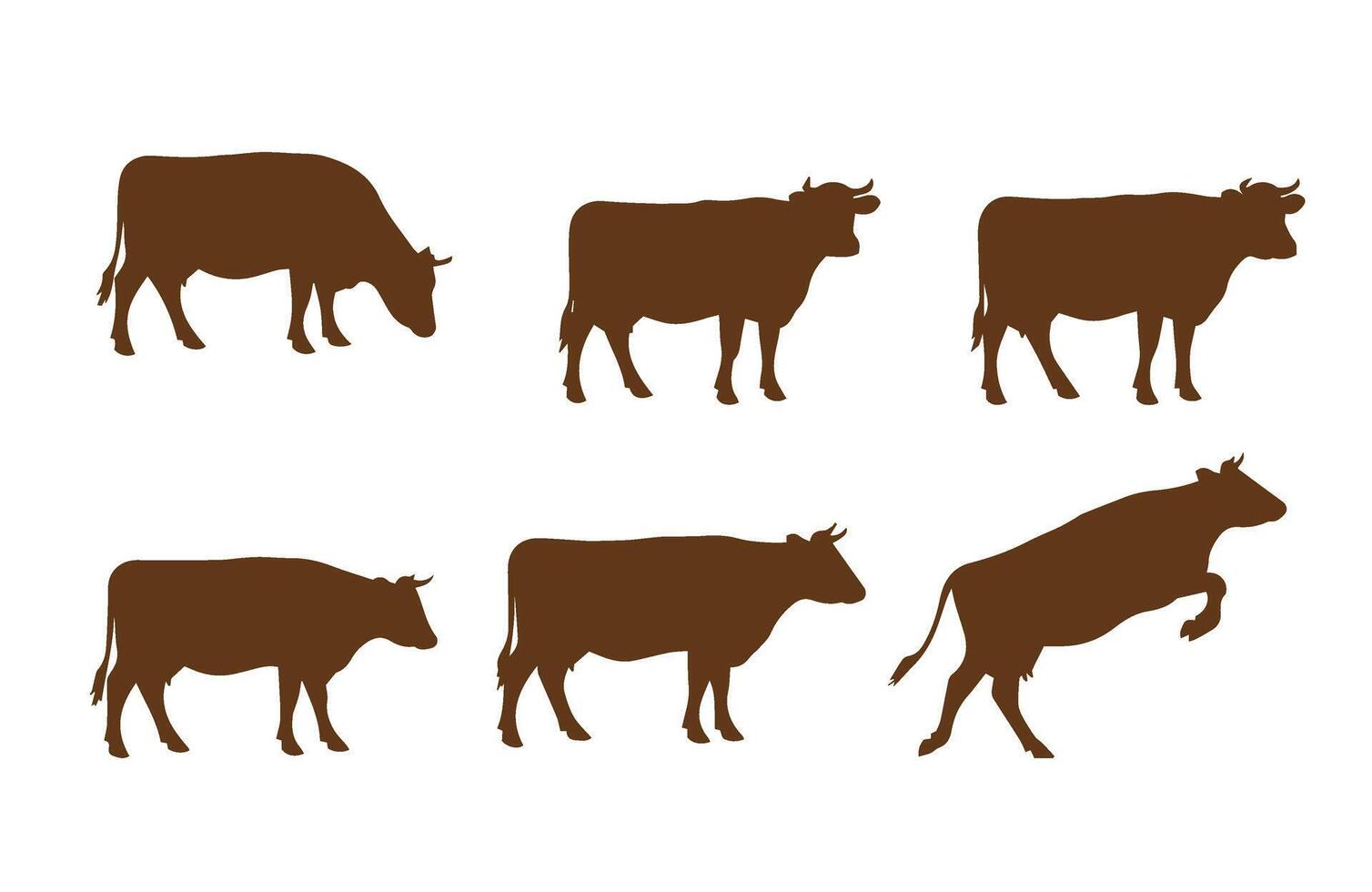 Farm milk cows collection with realistic cartoon styling vector