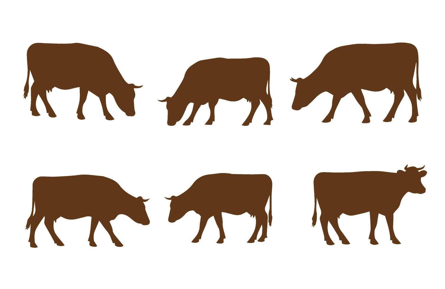 Cartoon farm cow bundle highlighting classic cattle design vector