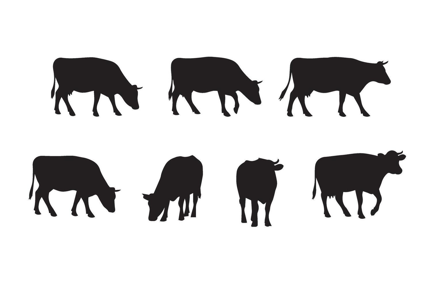 Cartoon farm cow graphic showing cattle farming animals vector