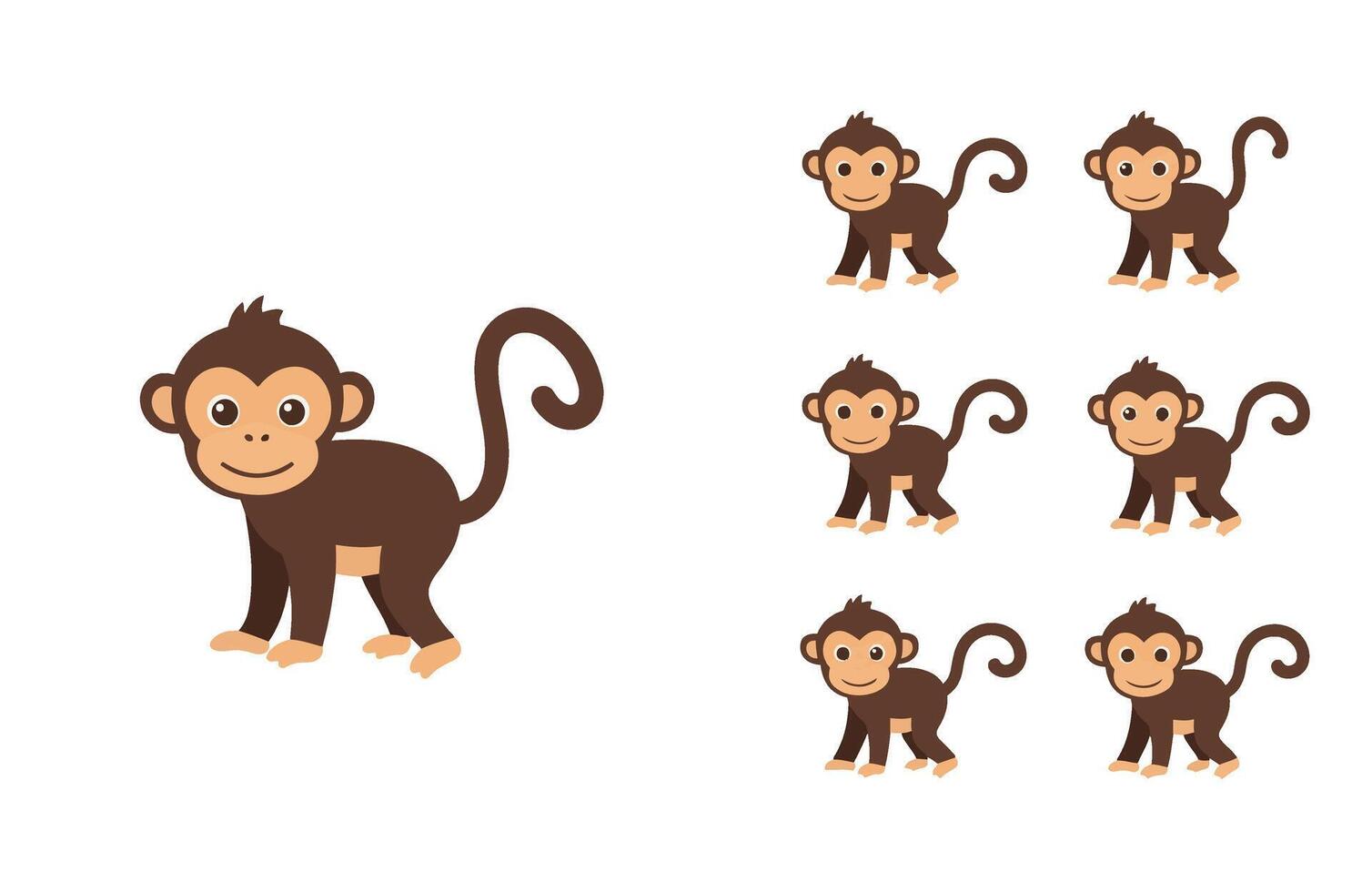 Cute Monkey Cartoon Happy Baby Monkey Smiling Art vector