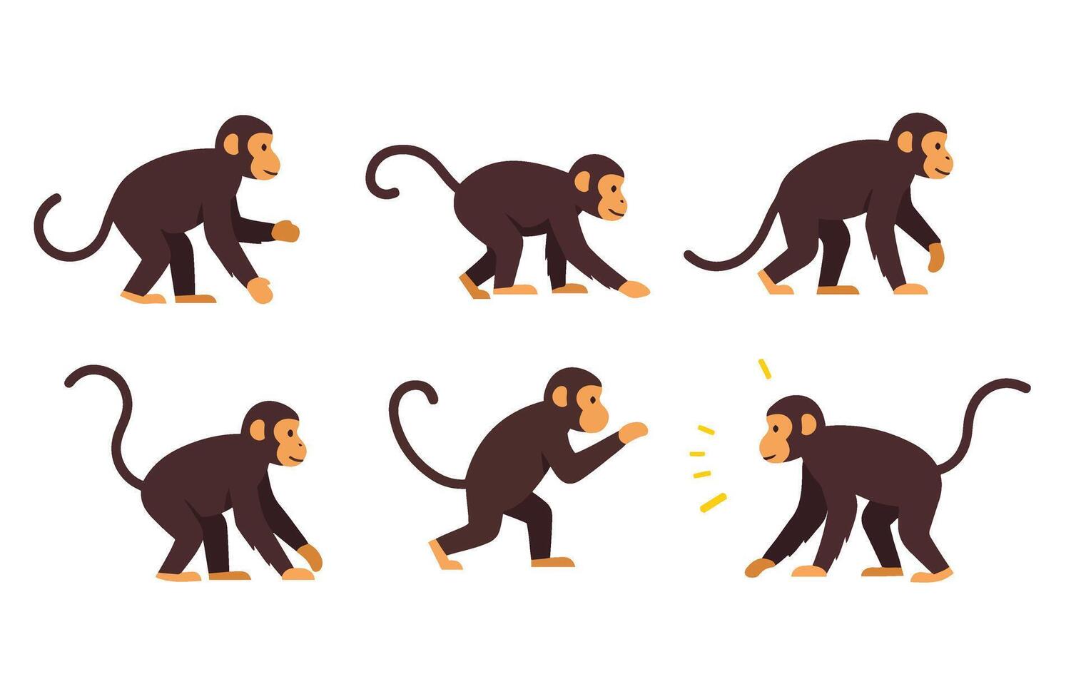 Happy Baby Monkey Cartoon Cute Monkey Fun Artwork vector