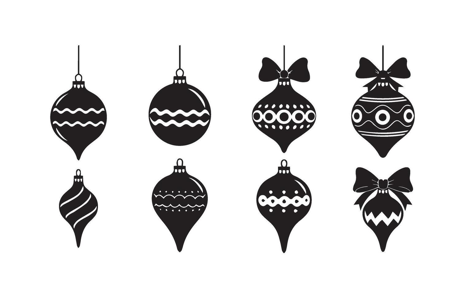 Christmas Hanging Decorations Winter Holiday Fancy Festive Hanging Illustrations vector