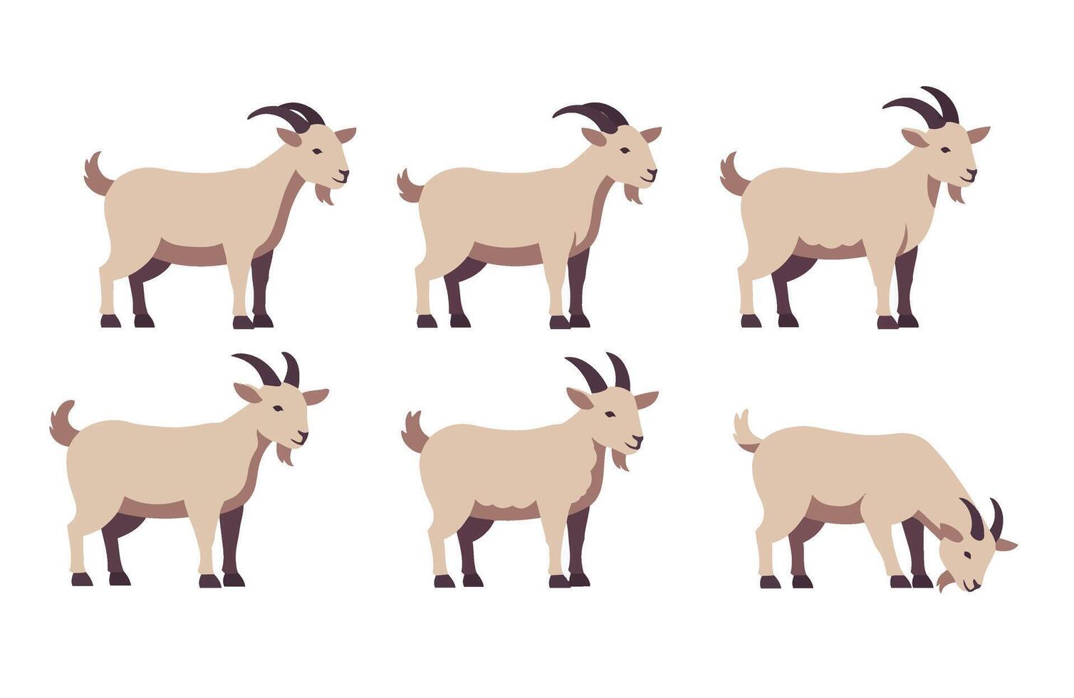 Goat Collection with Expressive and Adorable Farmyard Characters vector