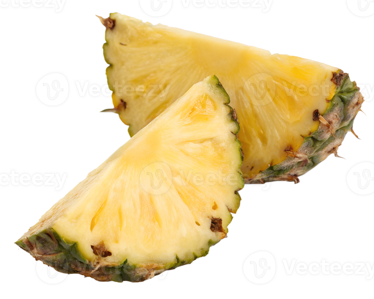 Fresh pineapple slice, tropical fruit close-up, juicy and vibrant texture png