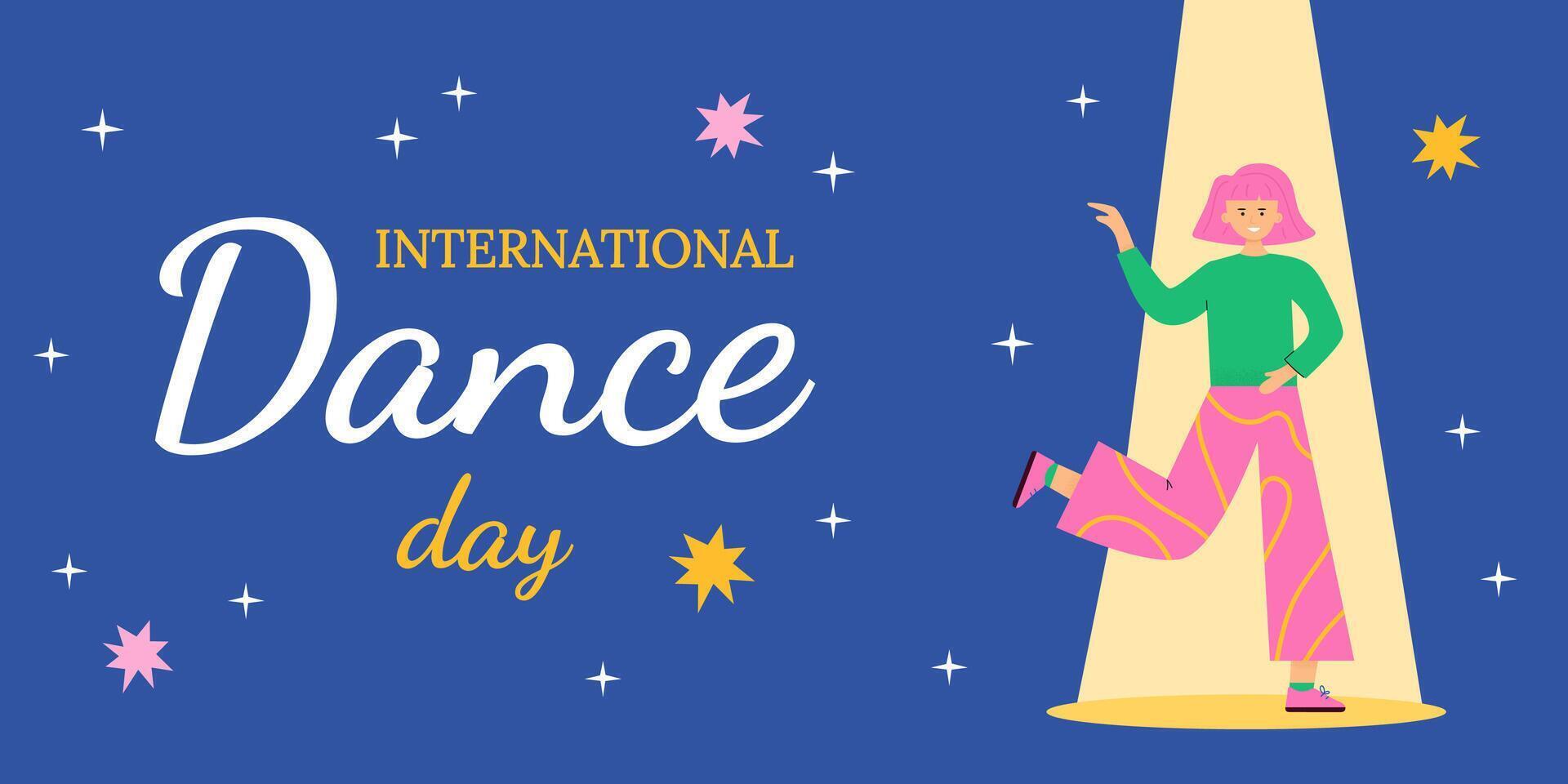 International dance day template for banner, flyer vector