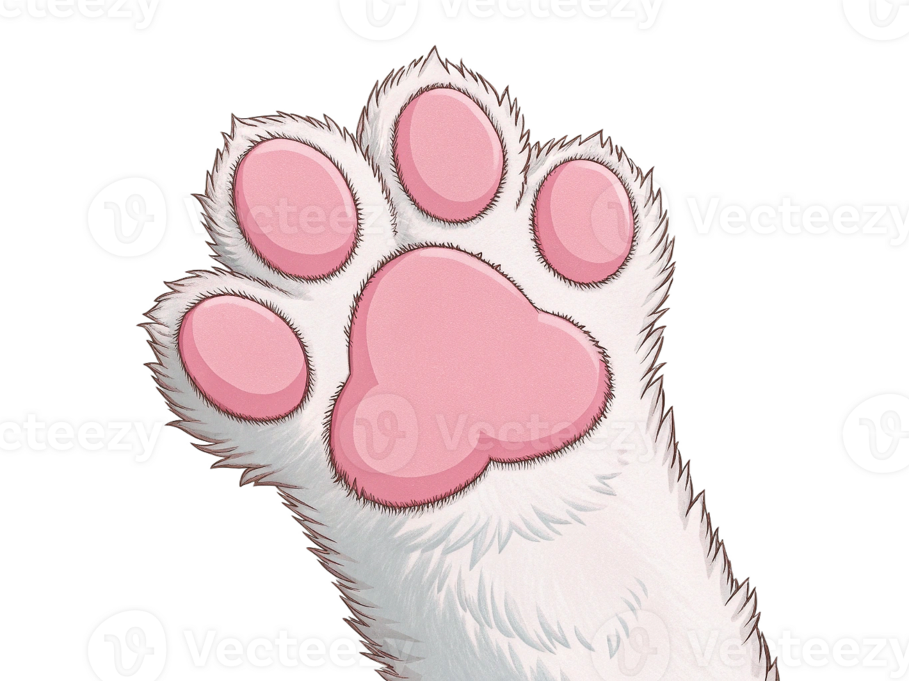 Adorable Pink Cat Paw Print, Cute Kitten Paws, Soft Fur, Pet png