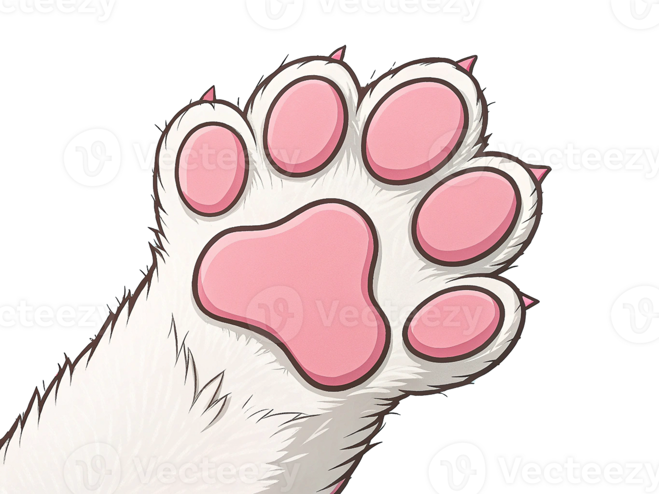 Adorable Pink Cat Paw Print, Cute Cartoon Animal Design png