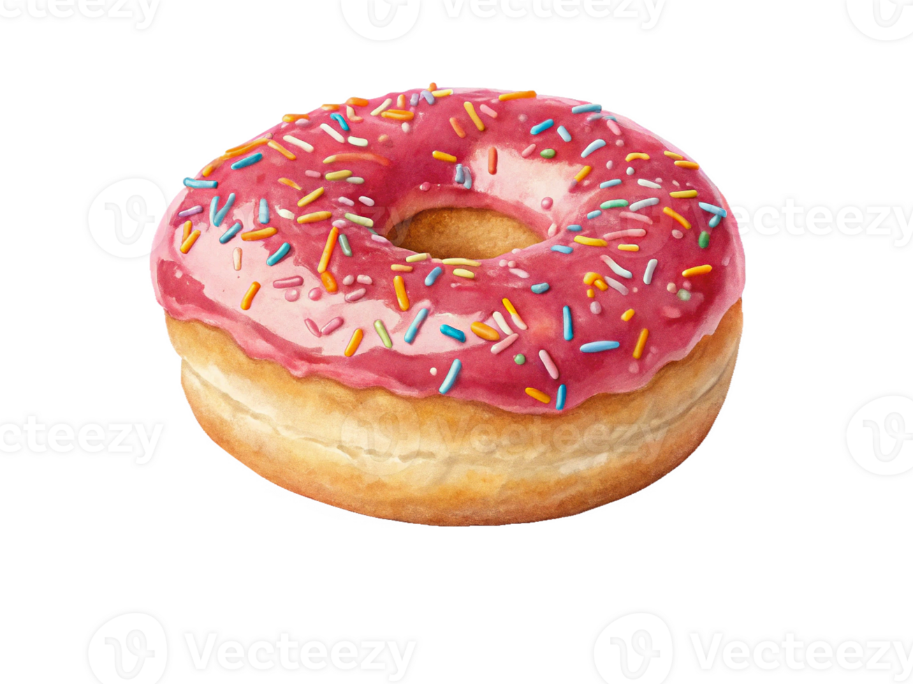 Delicious Pink Donut with Sprinkles, Sweet Treat, Bakery Item png