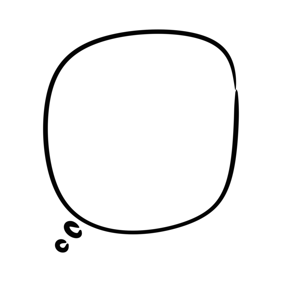 doodle speech bubble illustration. isolated hand drawn chat bubble shape design png
