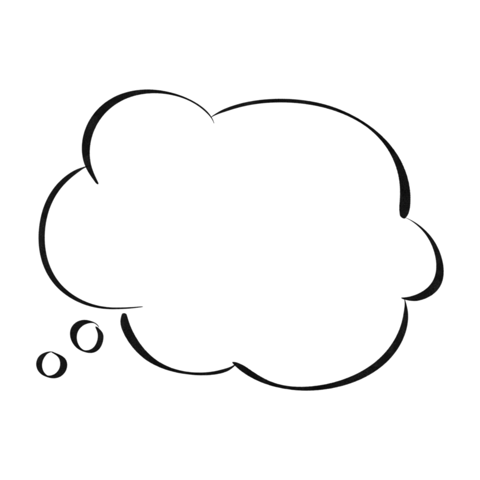 isolated hand drawn doodle speech bubble illustration. chat bubble with cloud shape design png
