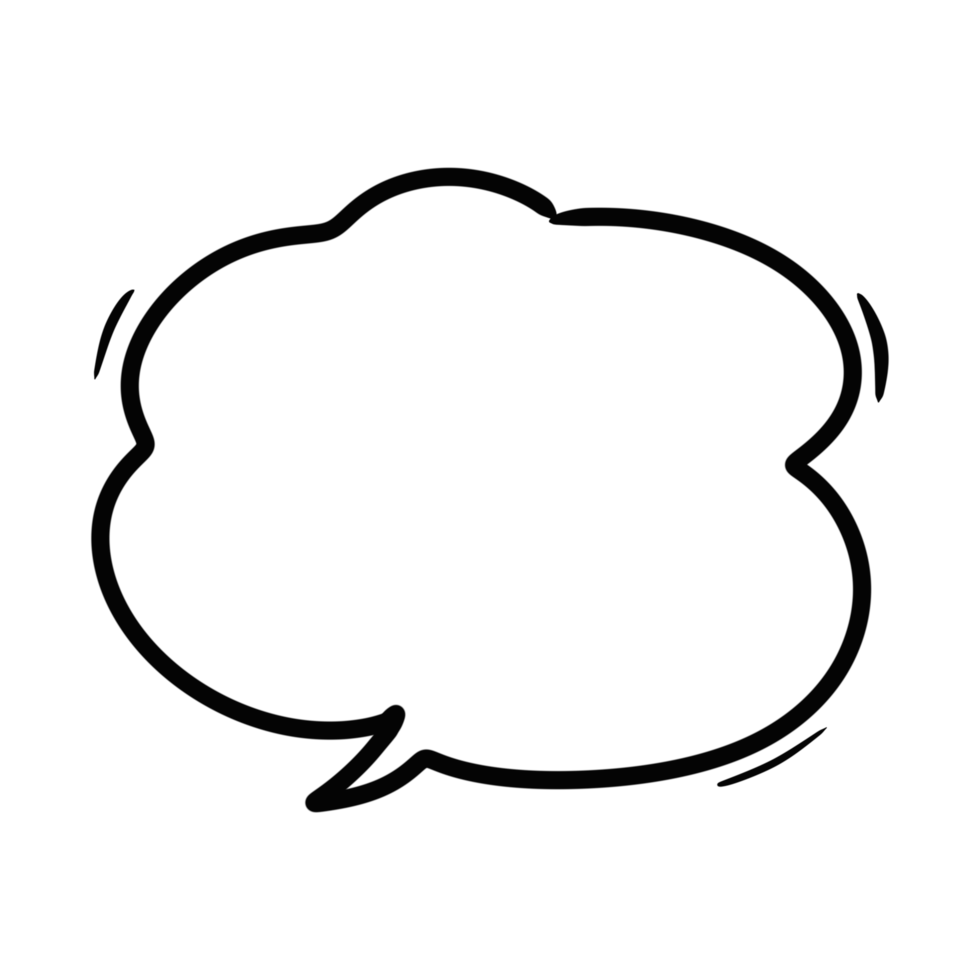 isolated hand drawn doodle speech bubble illustration design png