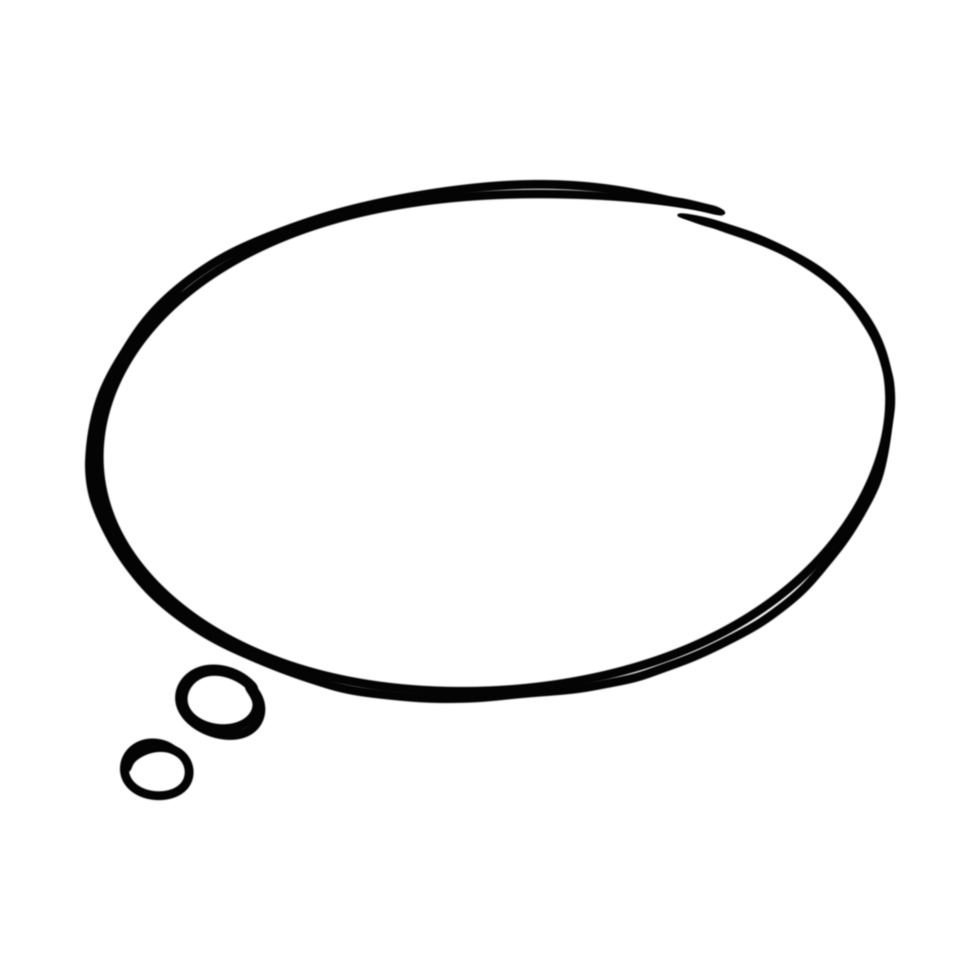 isolated hand drawn doodle speech bubble illustration. chat bubble shape design png