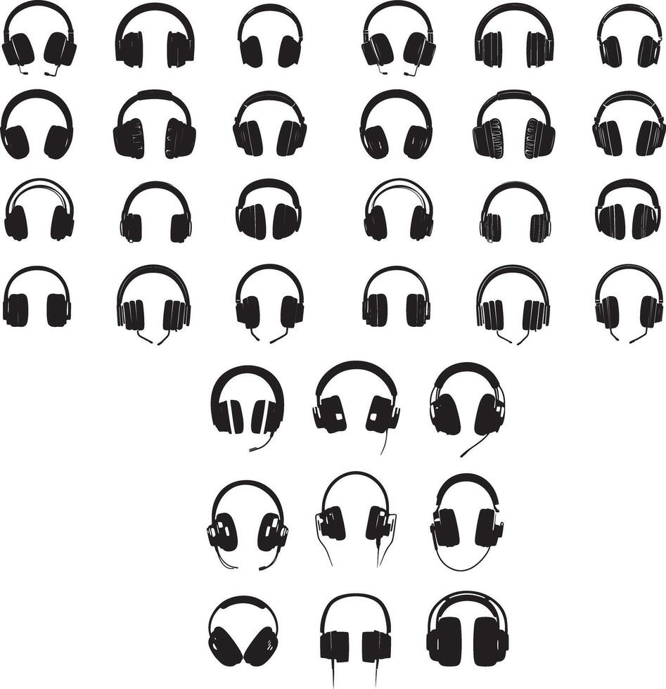 headphone icon design line art vector