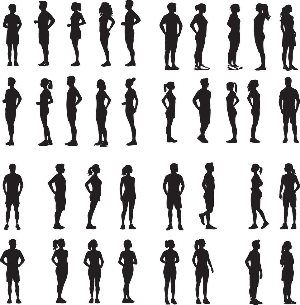 Boys and girls icon set image vector
