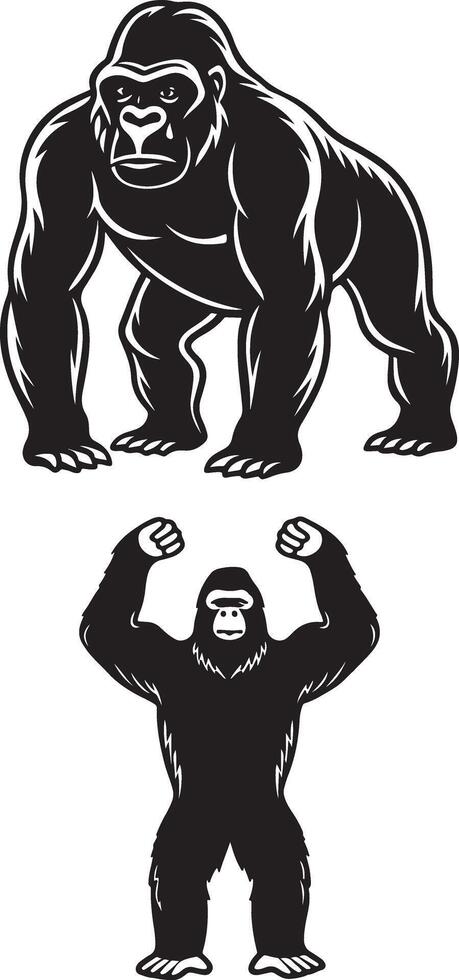 line art icon design gorilla image vector