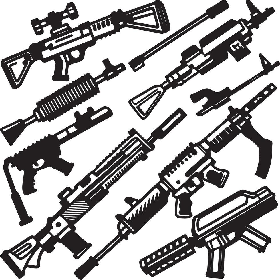 Big gun set image art vector