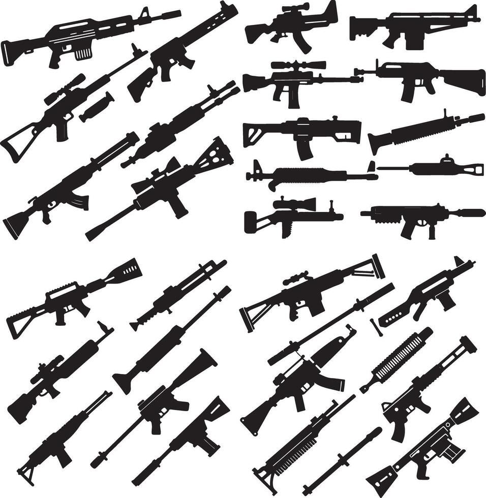 Line art Gun set image vector