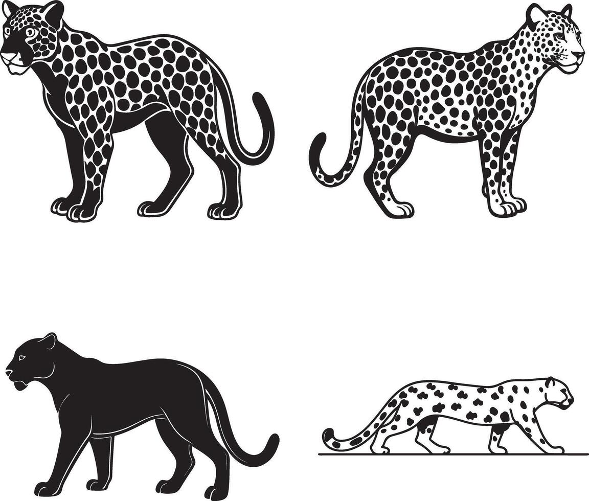 jaguar silhouette illustration icon vector