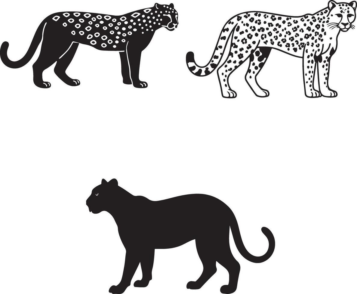 coloring leopard icon image art vector
