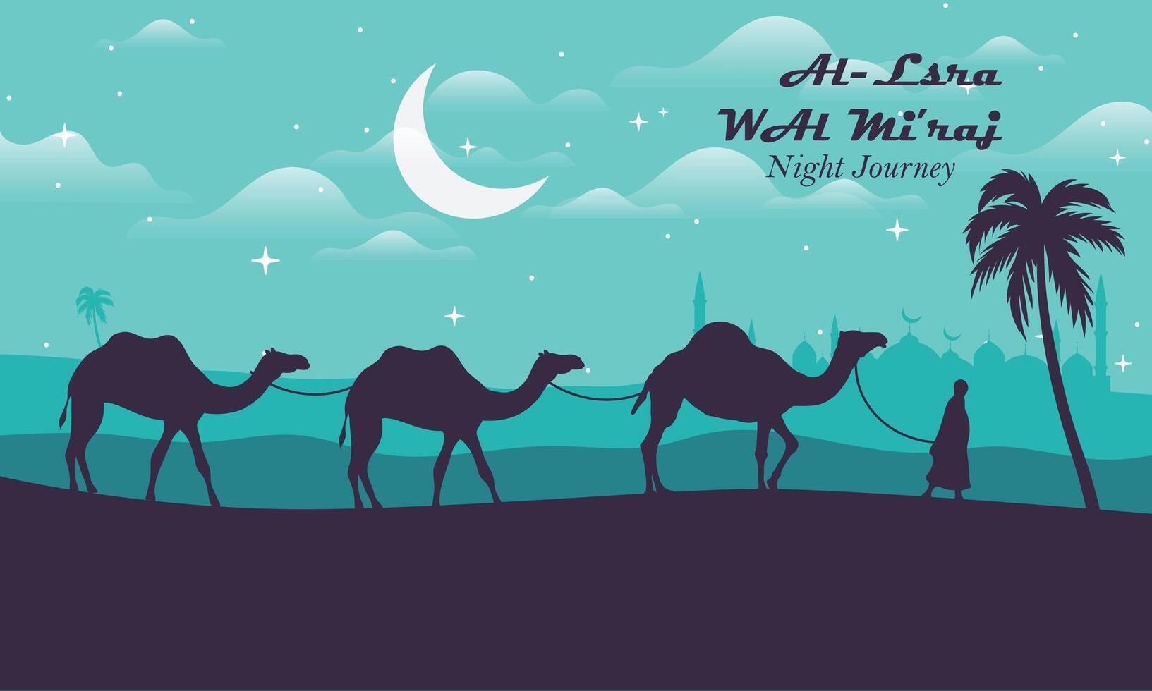 Isra miraj illustration art design vector