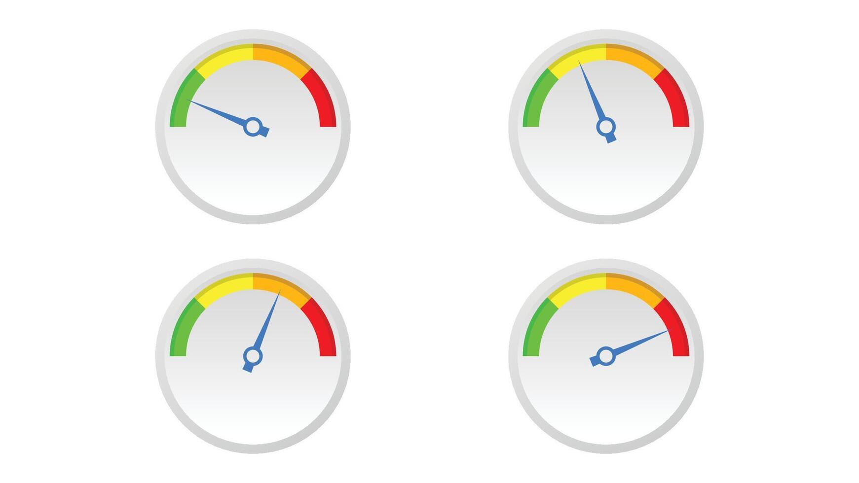 gauge measuring level indicator set isolated on white background vector