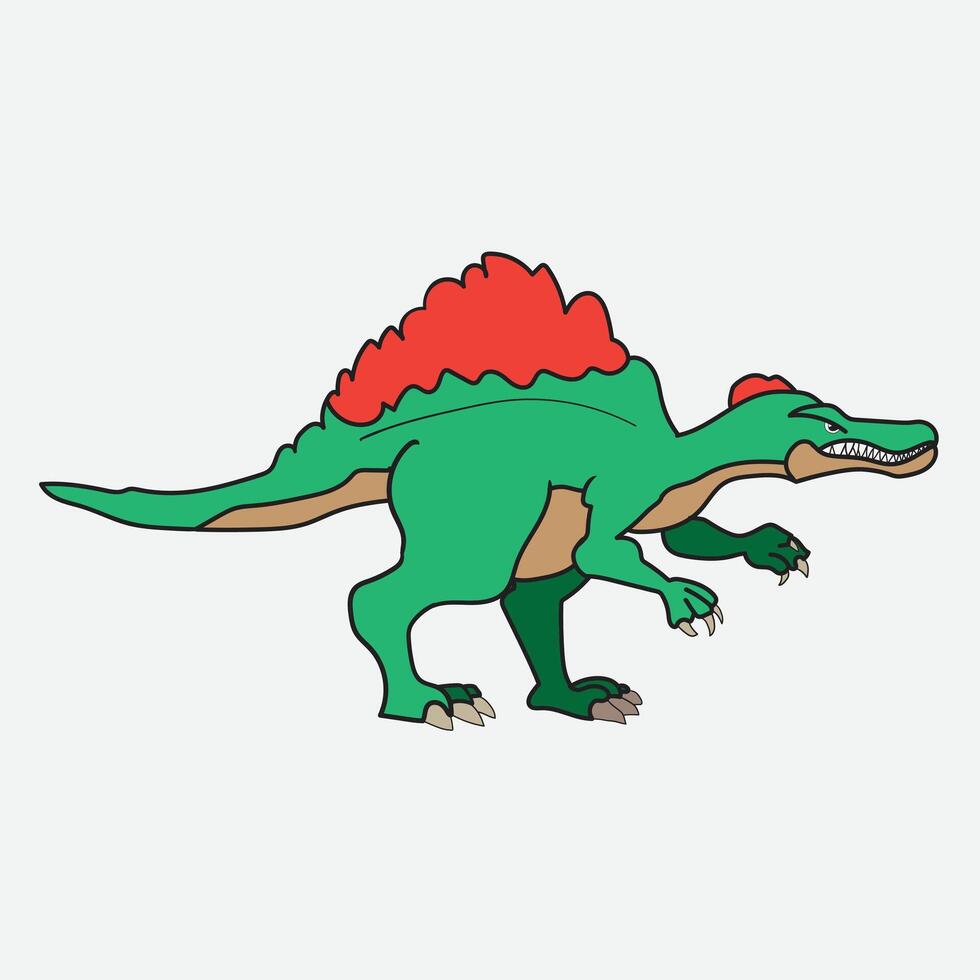 Cute Spinosaurus Dinosaur Cartoon with white Background vector