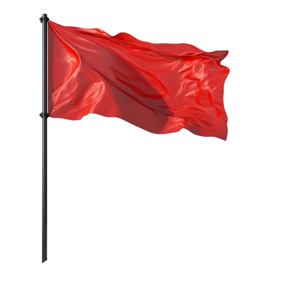 A red flag waving in the wind png