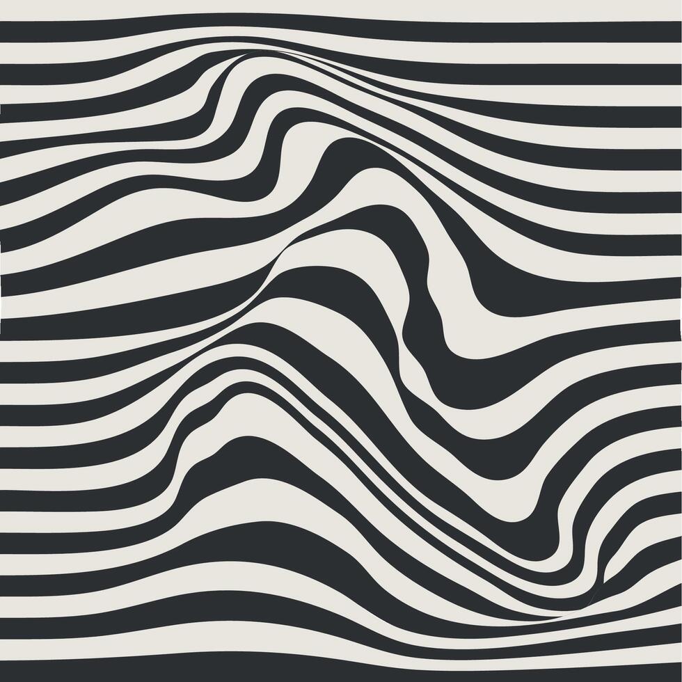 A hypnotic optical illusion with wavy lines. Perfect for creating mind-bending designs for posters vector