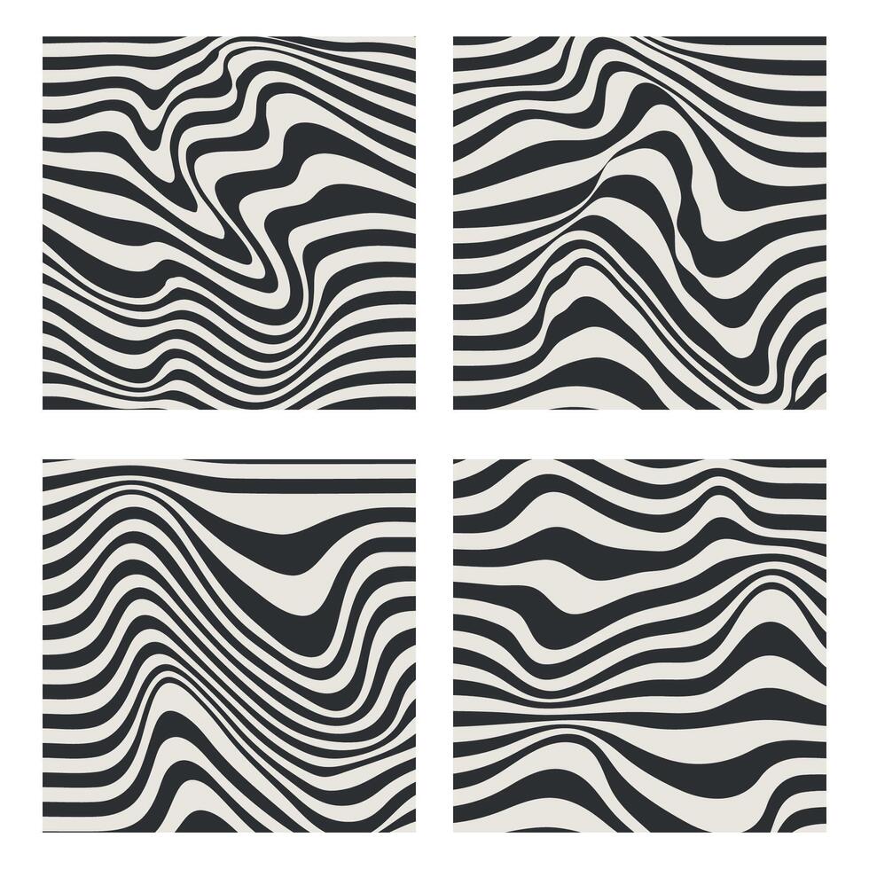 A hypnotic opticalset illusion with wavy lines. Perfect for creating mind-bending designs for posters, album covers, and merchandise vector