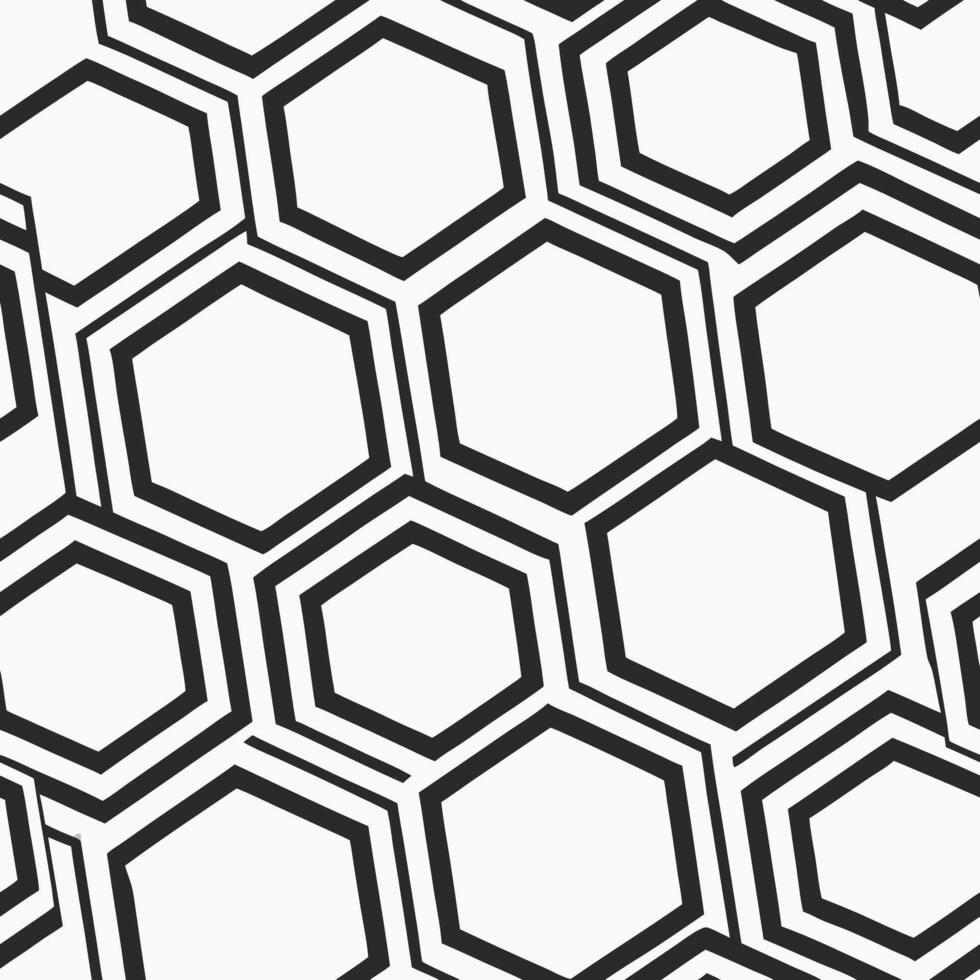 Seamless geometric pattern of interlocking hexagons graphic design abstract style modern aesthetic vector