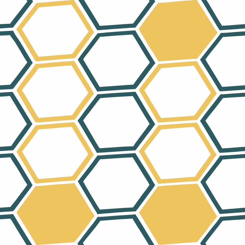Dynamic geometric pattern of hexagons modern design digital art graphic environment top-down view seamless aesthetic vector