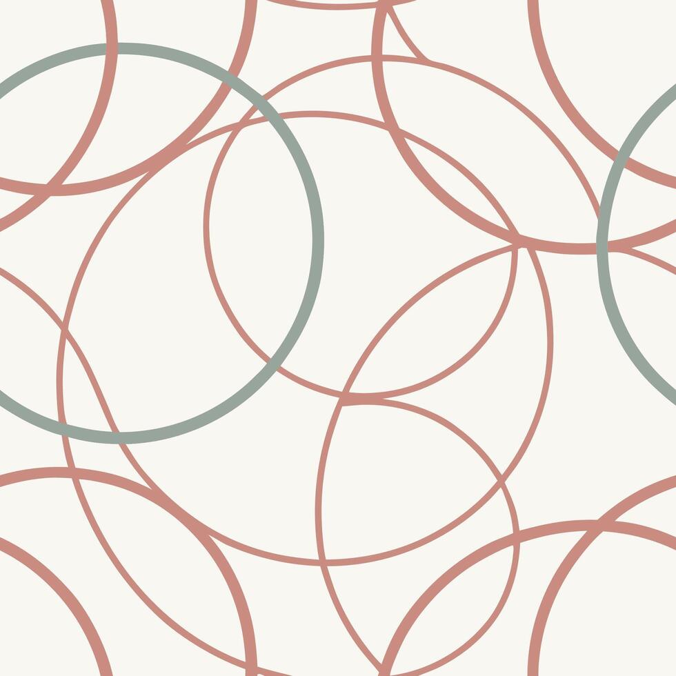 Geometric seamless pattern featuring overlapping circles minimalistic design modern interior aesthetic environment vector