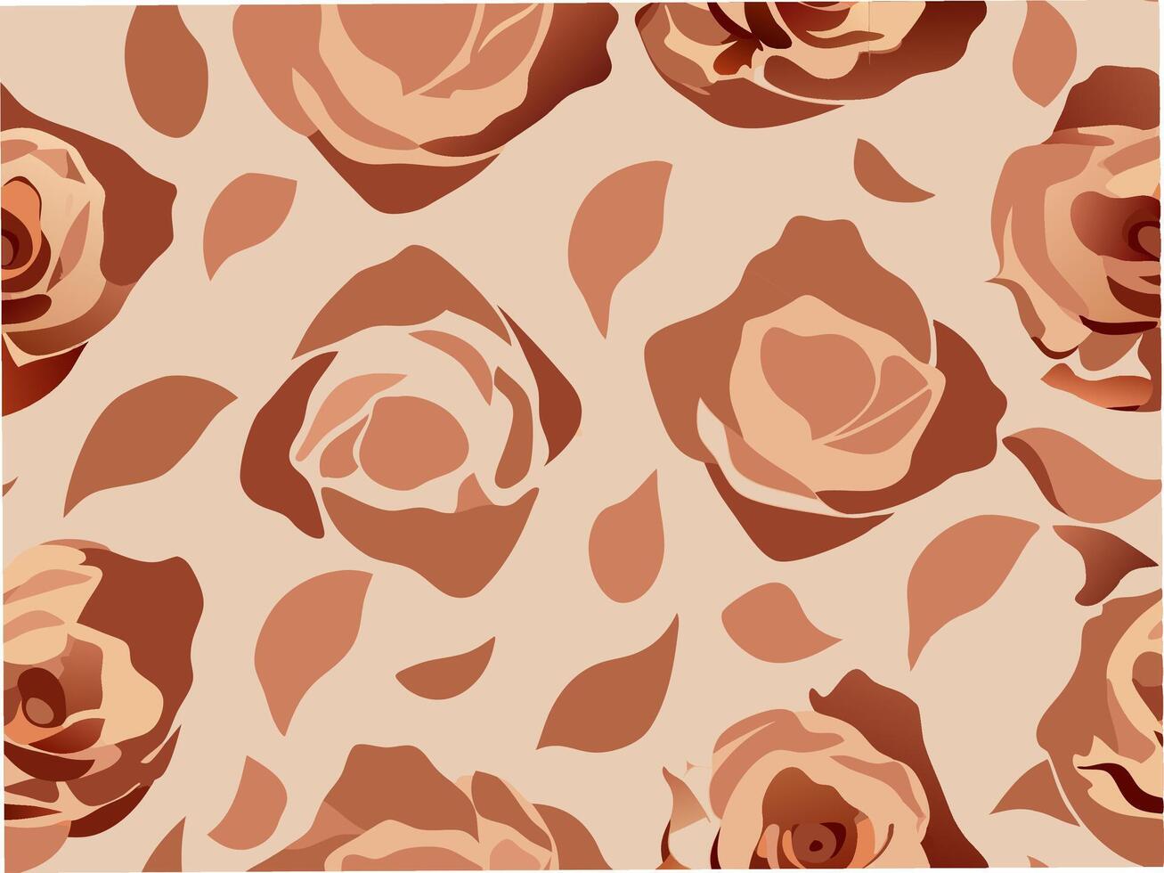 Elegant seamless rose petals pattern subtle water background digital art floral design minimalist style soft color palette vector