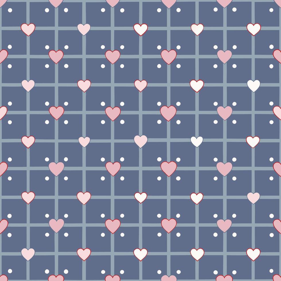 Minimalist heart pattern seamless design modern aesthetic digital art flat lay love concept vector