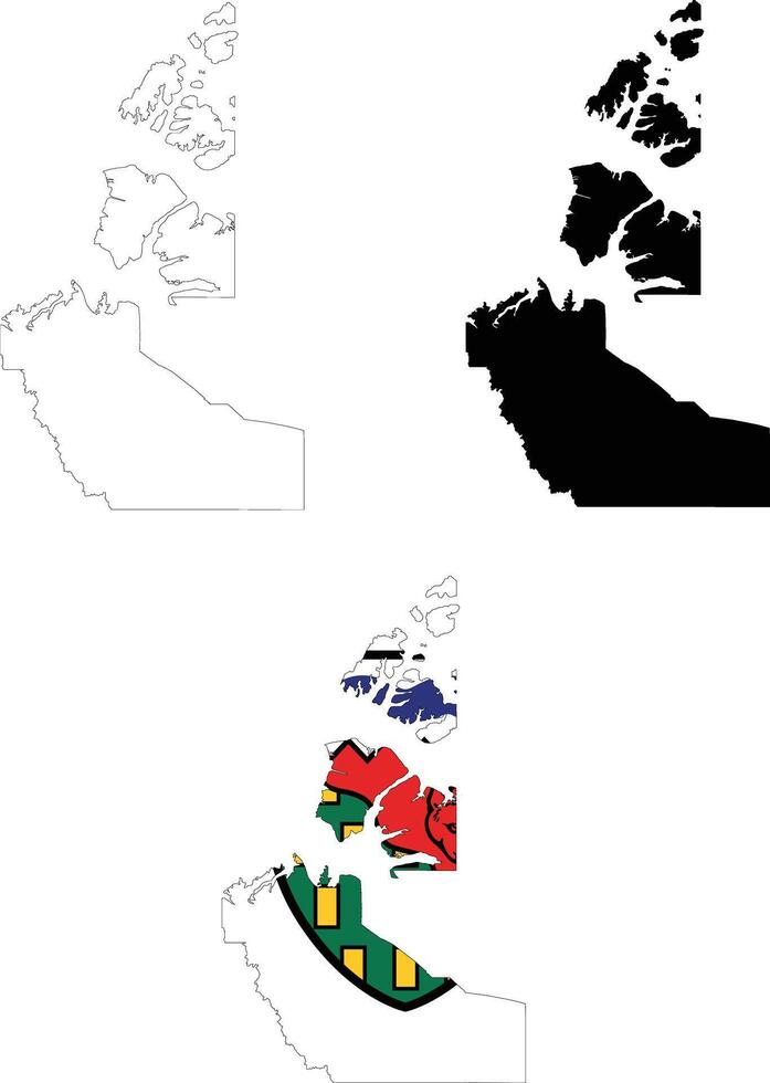 Map of Northwest Territories on white background. map of the Northwest Territories Canada. outline map of Northwest Territories. flat style vector