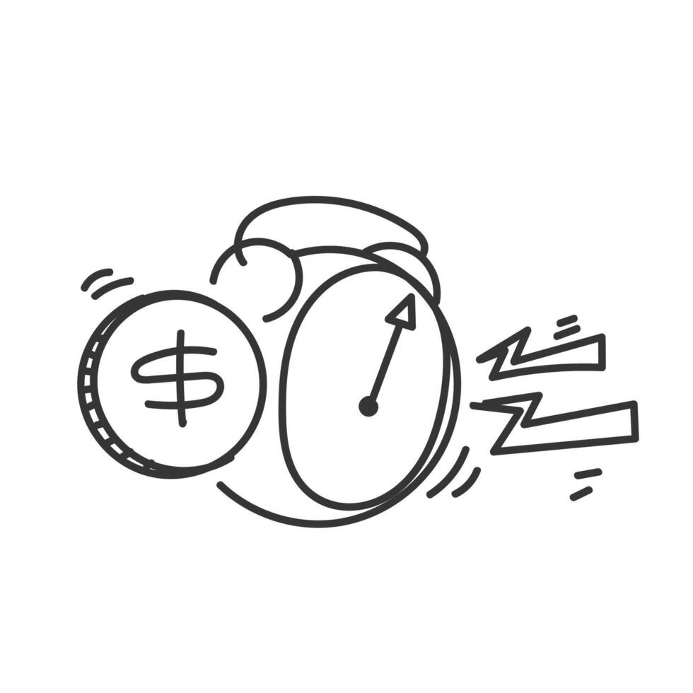 an alarm clock with dollar signs on it vector