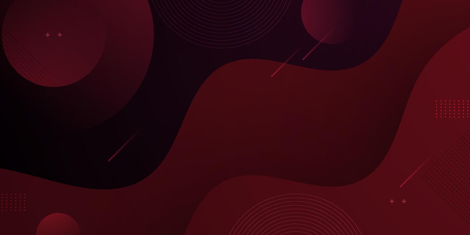 Abstract dark red wave 3d background. Minimal fluid background with circle pattern. vector