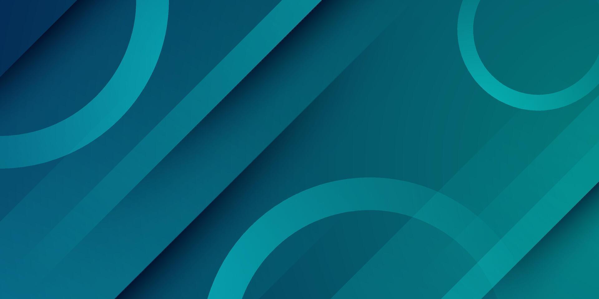 Abstract green gradient blue background with overlap shadow and circle shapes pattern. vector